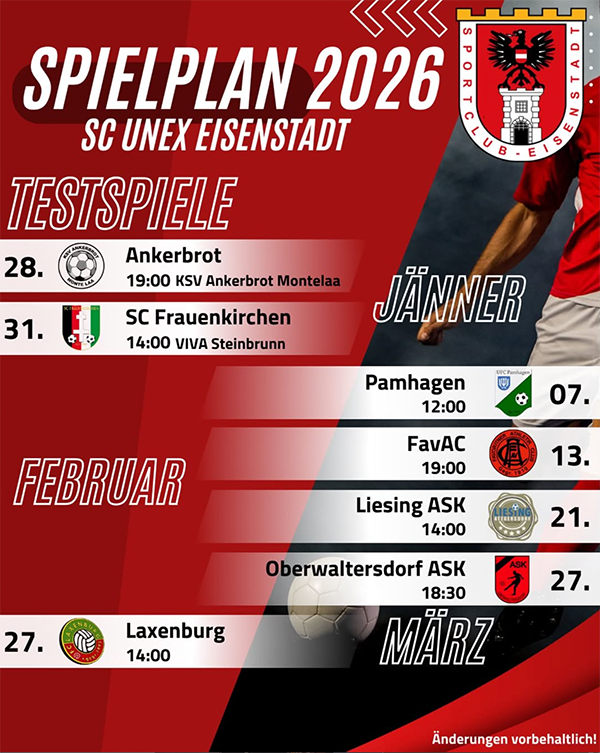 Spielplan 2026